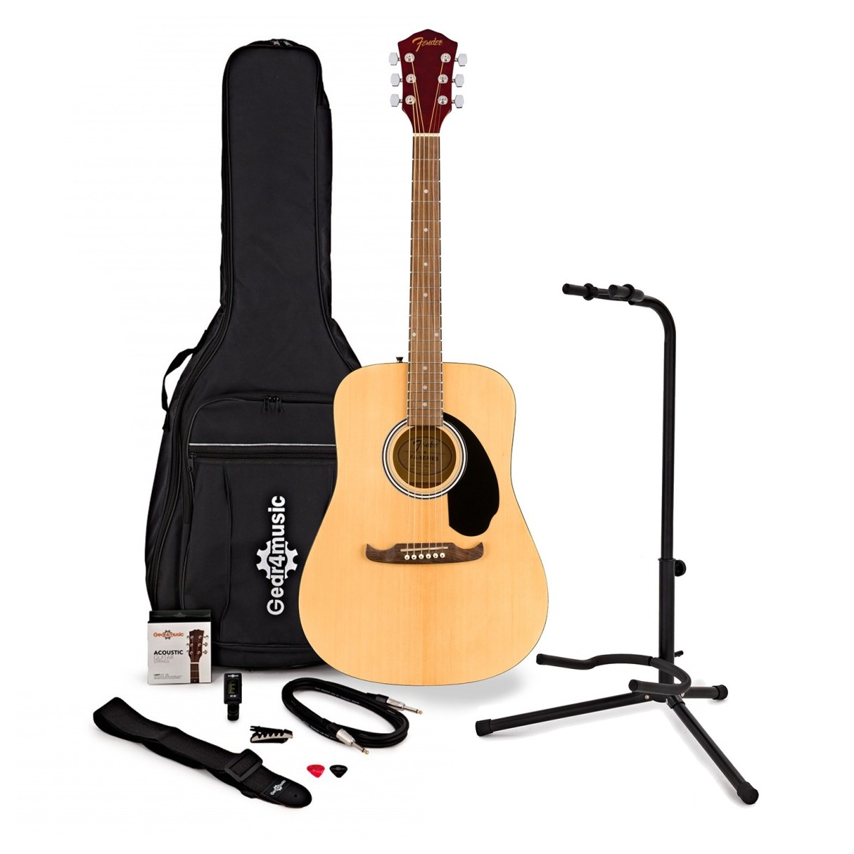 FA-125 dreadnought w/tas, walnoot toets, natuurlijk