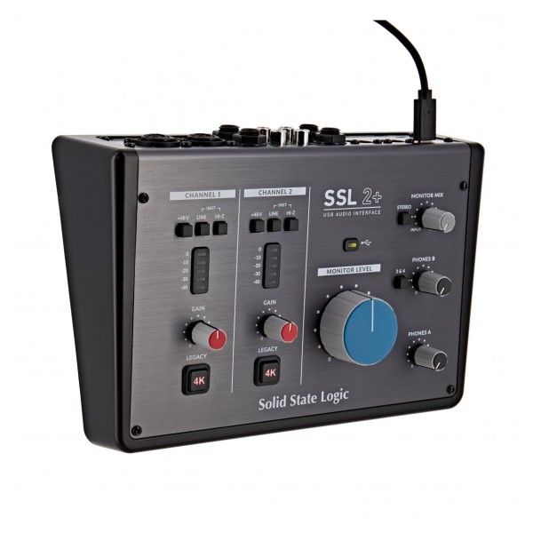 SSL 2+ 2-Channel USB Audio Interface - Front Angle