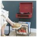 Crosley Voyager Portable Turntable with Bluetooth Out, Burgundy Red - Lifestyle