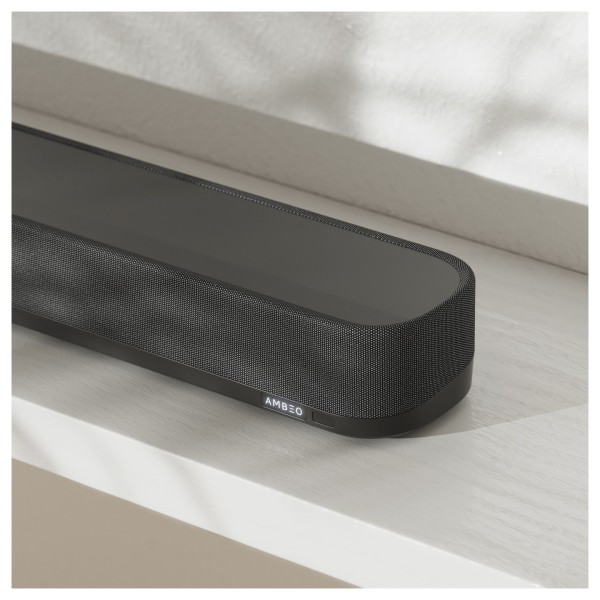 Sennheiser AMBEO Mini Soundbar Closeup in Living Room Environment