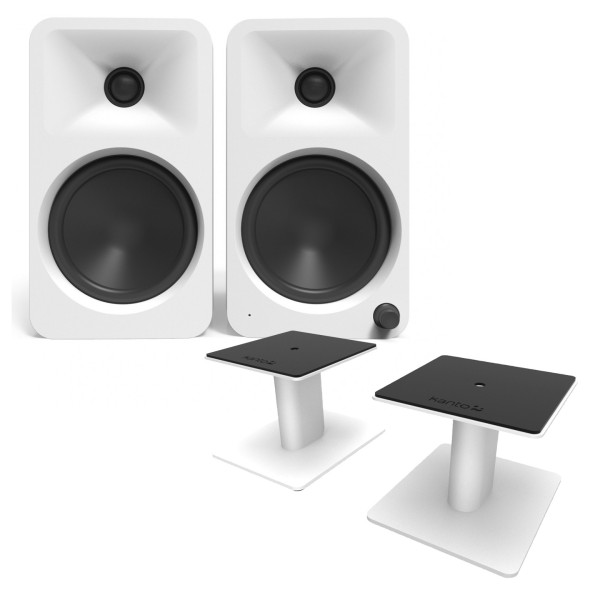 Kanto ORA4 with SP6 Heavy Duty Stands, White - Bundle