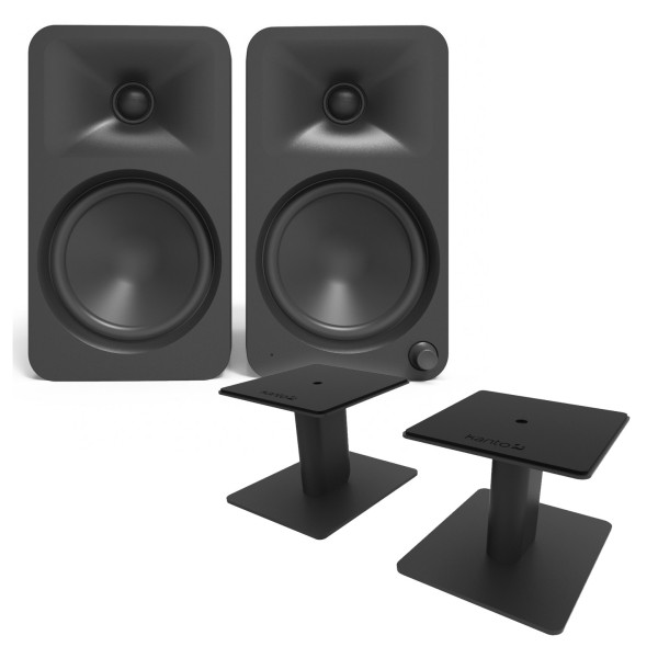 Kanto ORA4 with SP6 Heavy Duty Stands, Black - Bundle