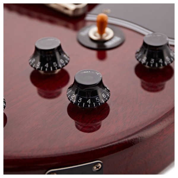 Gibson Custom 1960 Les Paul Special Double Cut Reissue VOS, Faded Cherry #04579 - knobs 