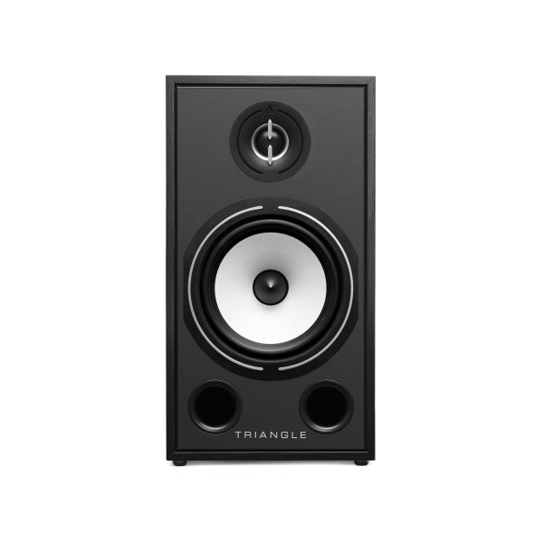 Triangle Borea BR03 Bookshelf Speakers (Pair), Black Ash front view