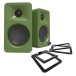 Kanto Ora Desktop Speakers with S2 Tilted Speaker Stands, Moss - Bundle