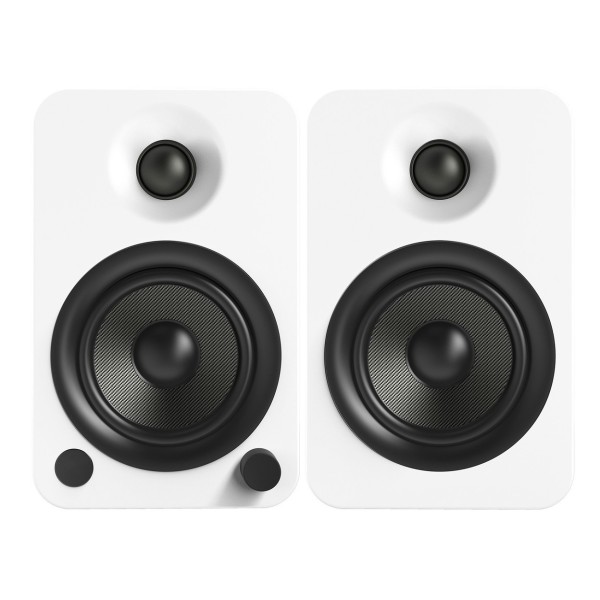 Kanto YU4 Powered Bookshelf Speakers, White - Front