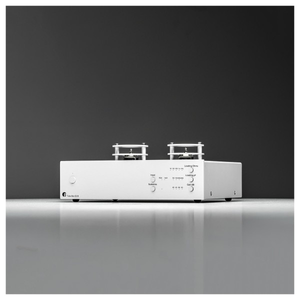 Pro Ject Tube Box S3 B Balanced Audiophile Tube Phone Stage, Silver - lifestyle 3 