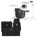 Dixon Drums 'Little Roomer' 20'' 5pc Shell Pack w/Bags, Gloss Black w/Yellow Hoops