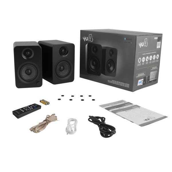 Kanto YU4 Powered Bookshelf Speakers, Matte Black - Full Contents