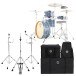Dixon Drums 'Little Roomer' Gig Pack w/Hardware & Bags, Cerulean Frost