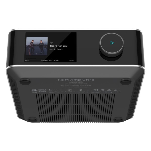 WiiM Amp Ultra Streaming Amplifier, Silver - under front 