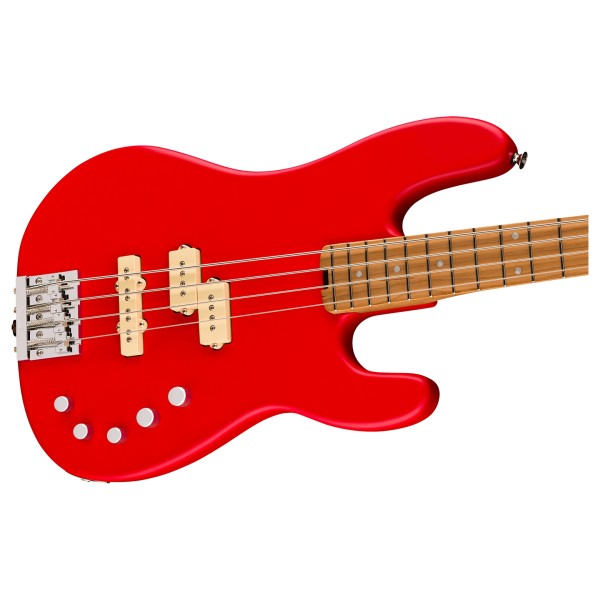 Charvel Pro-Mod Bass SD PJ Iv Mah Satin Ferrari Red Bass Guitar - body and neck