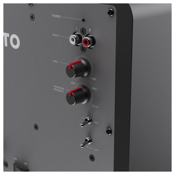 Kanto SUB6 Vinyl Subwoofer, Matte Black - Rear Detail