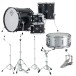 Dixon Cornerstone Hybrid 22'' Drum Kit w/Hardware & Steel Snare, Piano Black Gloss