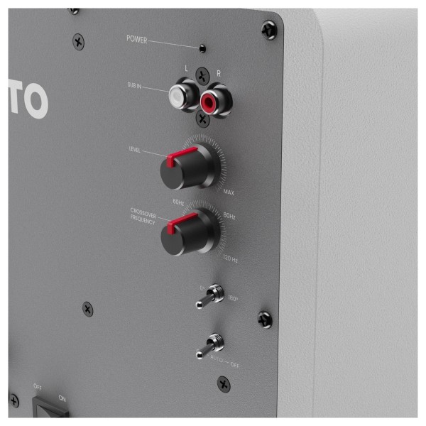 Kanto SUB6 Vinyl Subwoofer, Matte White - Rear Detail
