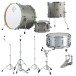 Dixon Batería Cornerstone Hybrid 22'' con herrajes y acero Snare, Gris cemento satinado