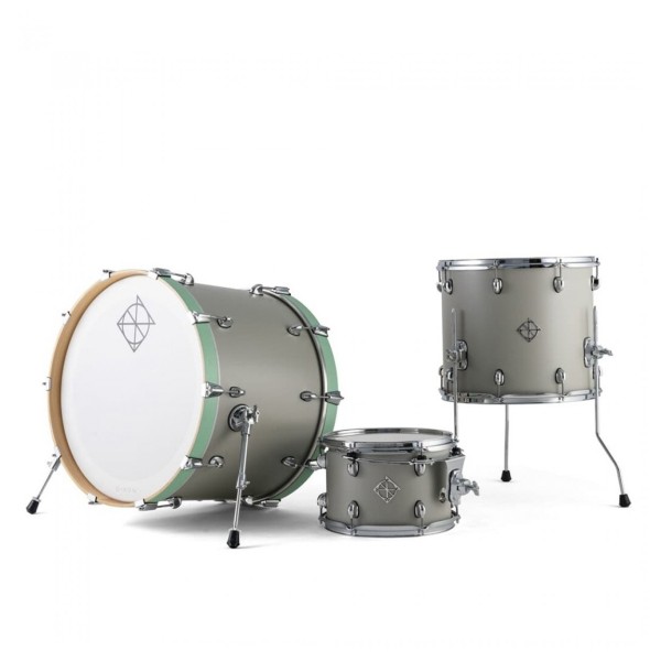 Dixon Cornerstone Hybrid 22'' Drum Kit w/Hardware & Steel Snare, Satin Cement Grey