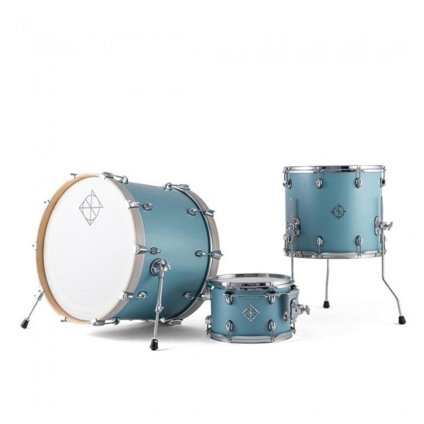 Dixon Cornerstone Hybrid 22'' Drum Kit w/Hardware & Steel Snare, Satin Quetzal Blue