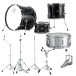 Dixon Cornerstone Hybrid 22'' Drum Kit w/Hardware & Steel Snare, Piano Black Gloss