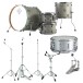Dixon Cornerstone Hybrid 20'' Drum Kit w/Hardware & Steel Snare, Satin Cement Grey