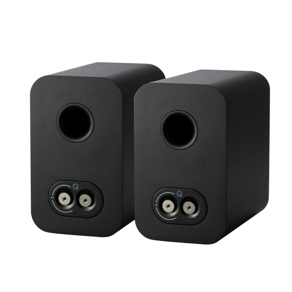Q Acoustics Q 5010 Bookshelf Speakers, Satin Black (Pair) Back View 2