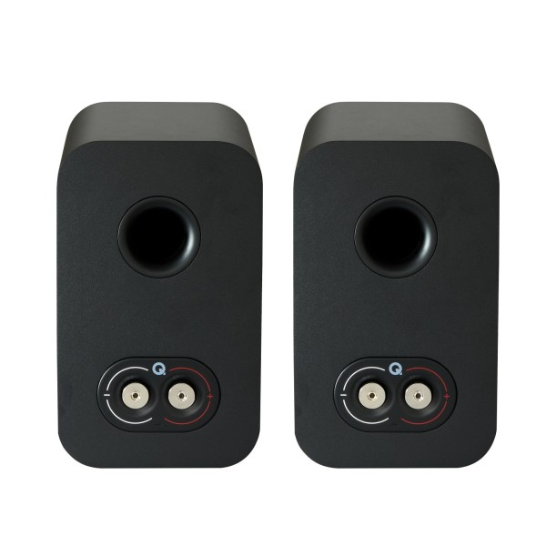Q Acoustics Q 5010 Bookshelf Speakers, Satin Black (Pair) Back View