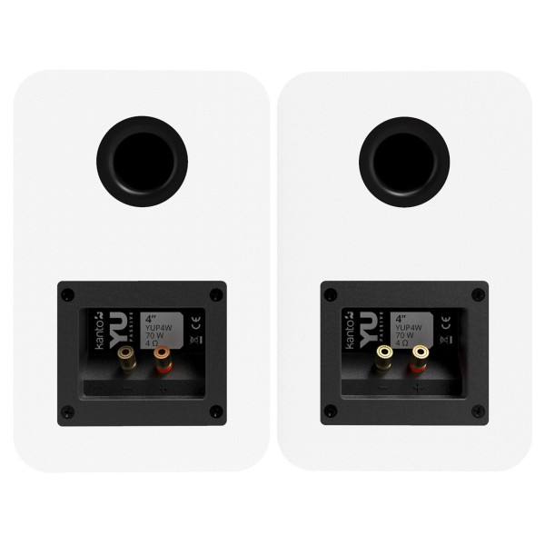 Kanto YU Passive 4" Bookshelf Speakers, Matte White - Rear