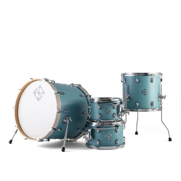 Dixon Cornerstone Hybrid 20'' Drum Kit w/Hardware & Steel Snare, Satin Quetzal Blue