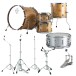 Dixon Batería Cornerstone Hybrid 20'' con herrajes y acero Snare, Natural Maple Gloss