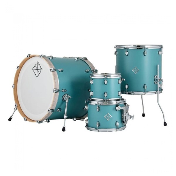 Dixon Cornerstone Hybrid 22'' Drum Kit w/Hardware & Steel Snare, Satin Quetzal Blue