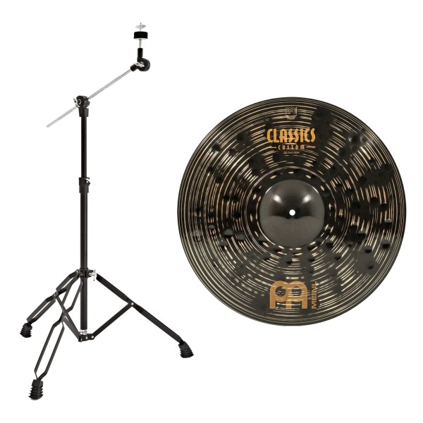 Meinl Classics Custom Dark 20'' Ride & Gear4music Boom Arm Stand, Black