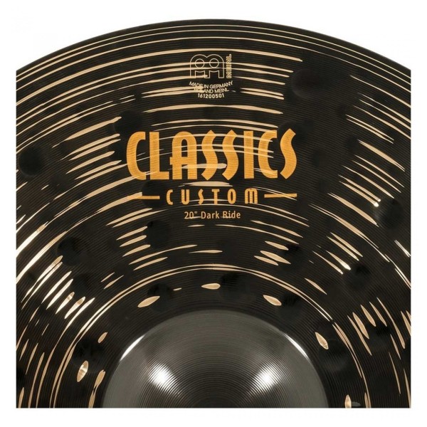 Meinl Classics Custom Dark 20'' Ride & Gear4music Boom Arm Stand, Black