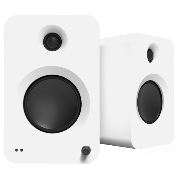 Kanto REN Powered Speakers with HDMI ARC, USB-C, and Bluetooth (Pair), Matte White - Angled