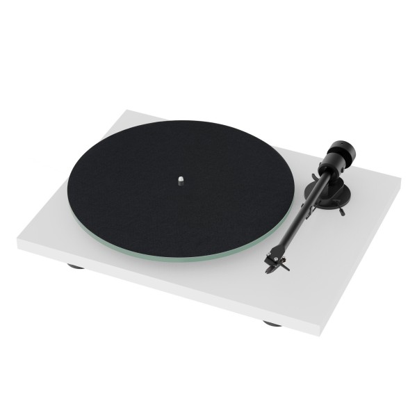 Pro-Ject T1 EVO Phono Turntable, White - felt mat no dust cover