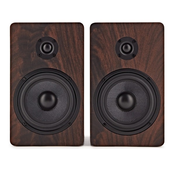 AVCOM 5" Bookshelf Speaker Pair, Walnut