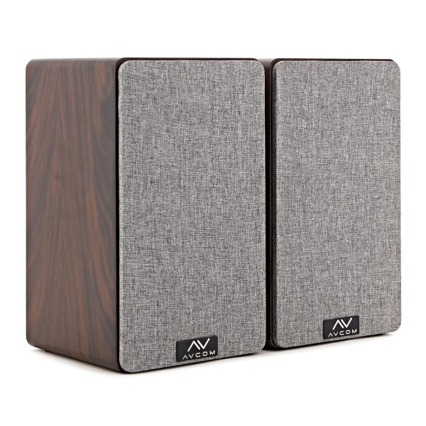 AVCOM 6" Bookshelf Speaker Pair, Walnut