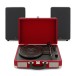 AVCOM Red Suitcase Turntable With White Active Speakers Bundle