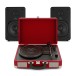 AVCOM Suitcase Turntable with Active Speakers, Red & Black