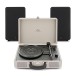 AVCOM Cream Suitcase Turntable With Black Active Speakers Bundle