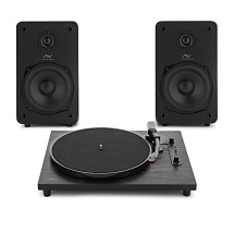 AVCOM Turntable and Active Speaker System, Black