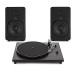 AVCOM Contemporary Turntable and Active Speaker System, Black