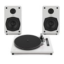 AVCOM Contemporary Turntable and Active Speaker System, White