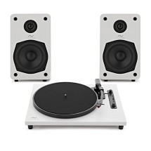 AVCOM Turntable and Active Speaker System, White