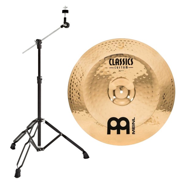 Meinl Classics Custom 18" China & Gear4music Boom Arm Stand, Black