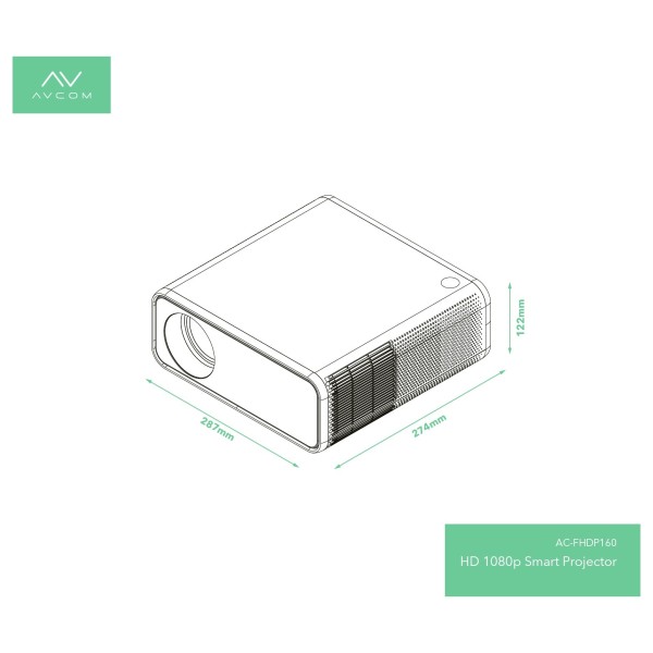 AVCOM FHDP160 FHD 1080p Smart Projector