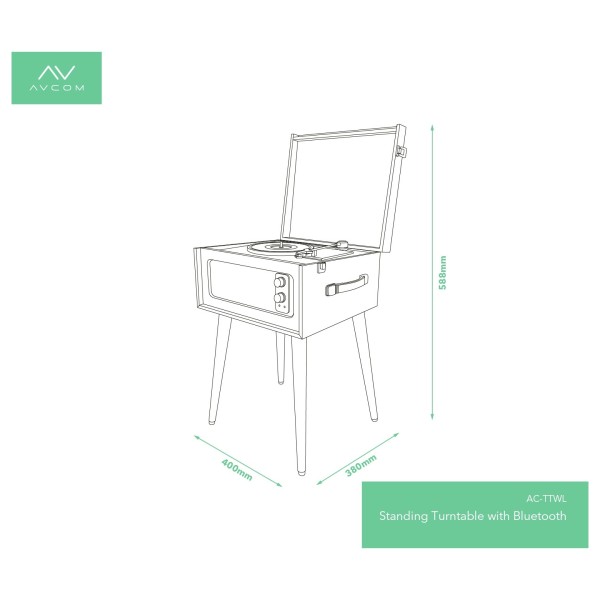 AVCOM Standing Turntable with Bluetooth