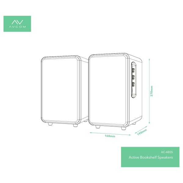 AVCOM Active Bookshelf Speaker Pair