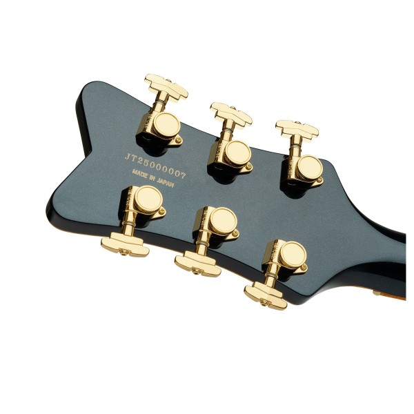 Grestch Falcon Center Block LTD with String-Thru Bigsby and Gold Hardware EB, Midnight Sapphire - HEADSTOCK REAR