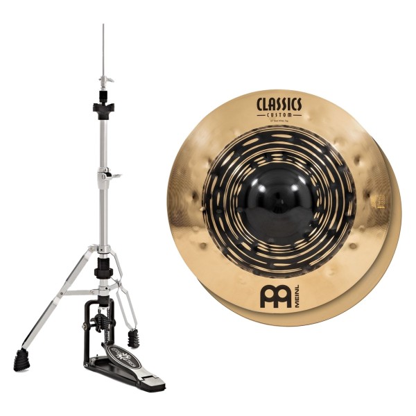 Meinl Classics Custom Dual 15'' Hi Hats & Heavy Duty Two-Leg Hi-Hat Stand by Gear4music