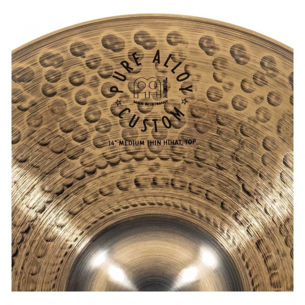 Meinl Pure Alloy Custom 14" Medium Thin Hi-Hats & Heavy Duty Two-Leg Hi-Hat Stand by Gear4music